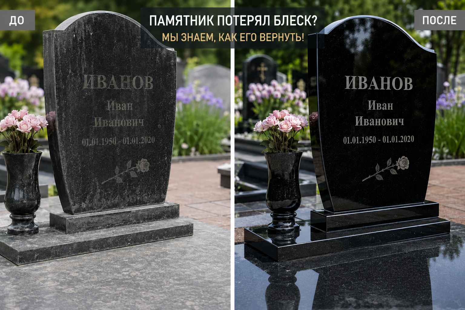 памятник потерял блеск